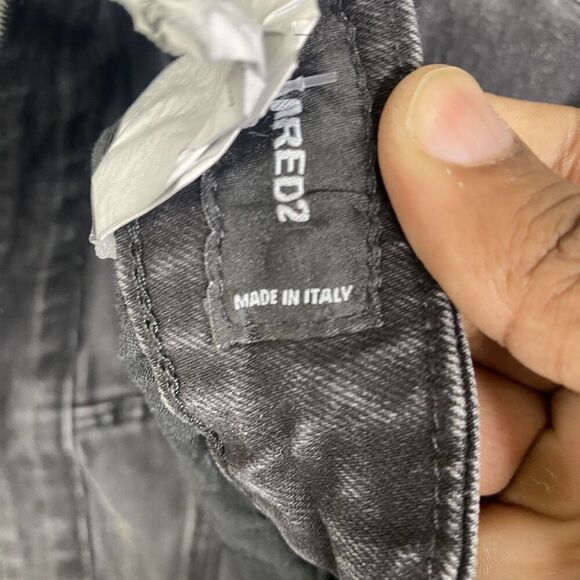 Dsquared2 Jeans Mens 30 Black Distressed Paint Splatter Slim Fit Made in Italy - Picture 7 of 15